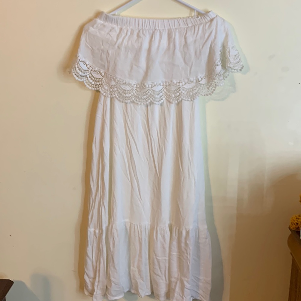 Off shoulder white dress worn once for pictures